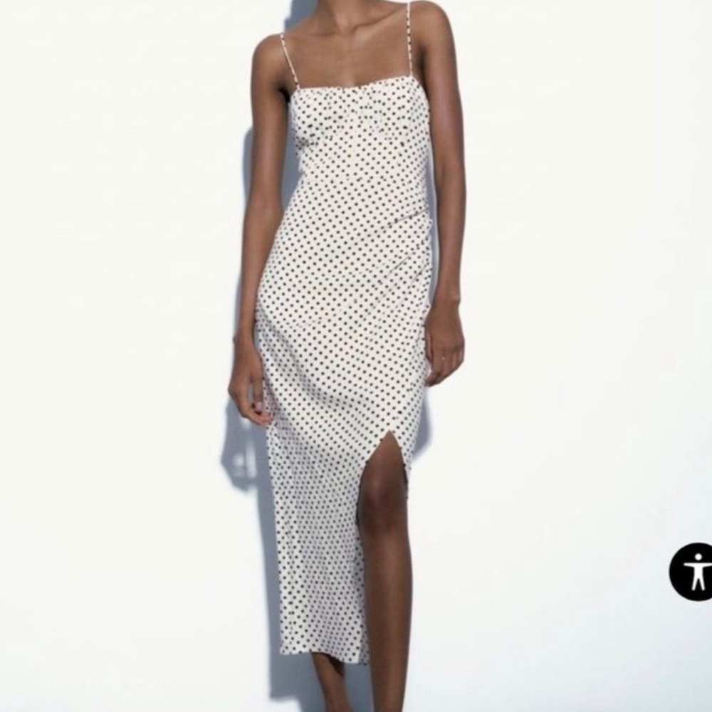 Zara Polka Dot Midi Dress